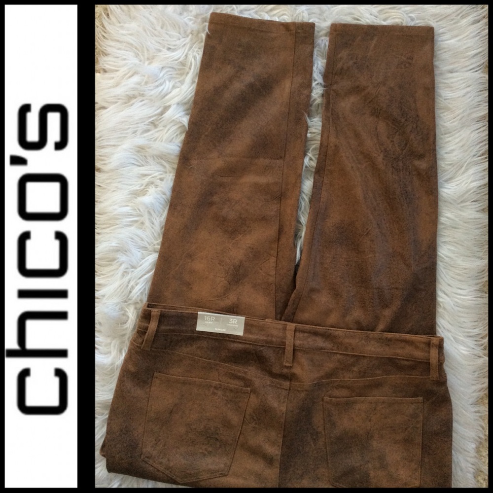 NWT Chico’s Faux Suede Slim Pant - Picture 13 of 16